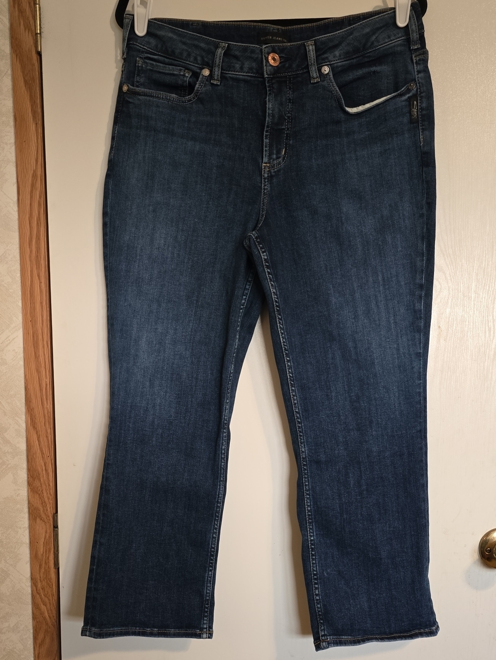 Silver Jeans Co Avery Capri Women's 14  Dark Wash Denim